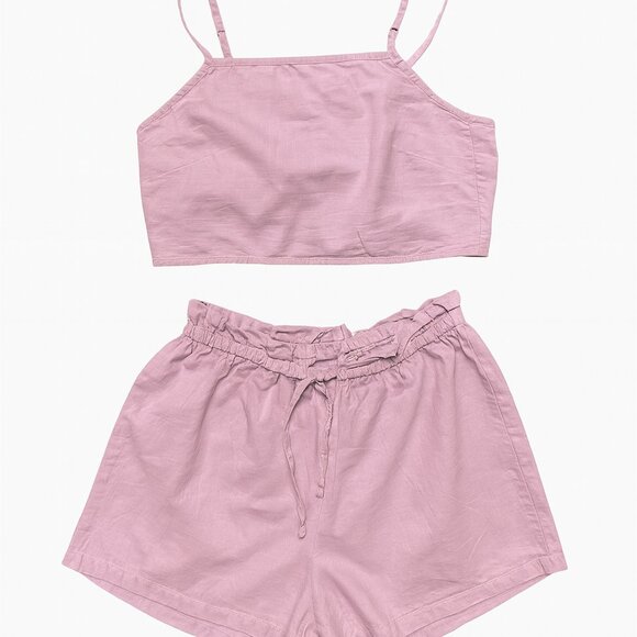 Simons Lavender Cotton-Linen Two-Piece Set – Size Small - Picture 1 of 5